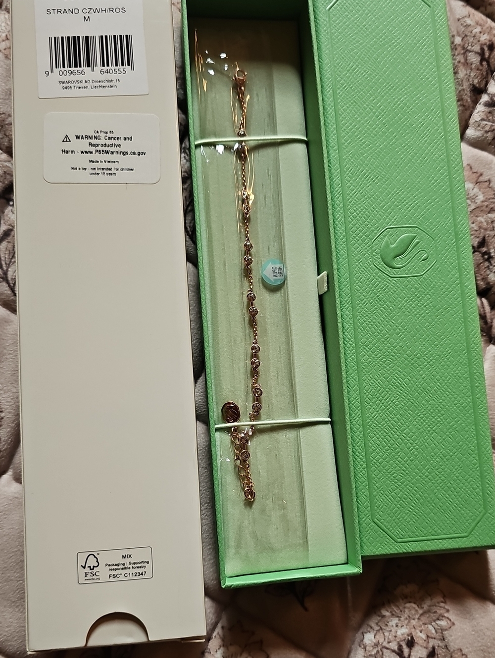 Swarovski Rose Gold Link Bracelet with Crystal Accents